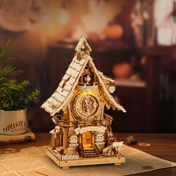 Dyzi Wood Colour Cuckoo Clock 3D Wooden Puzzle 435 Pieces