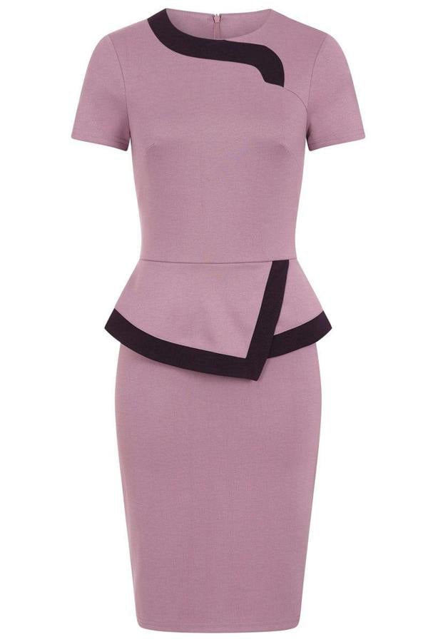 HotSquash Peplum Dress with Contrast Trim
