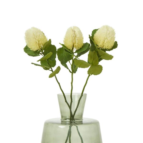 Wyld Haus Set of 3 Artificial Flowers Cream Banksia Stems
