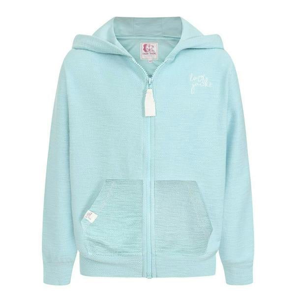 Lazy Jacks Girls Textured Full Zip Hoodie - Mint