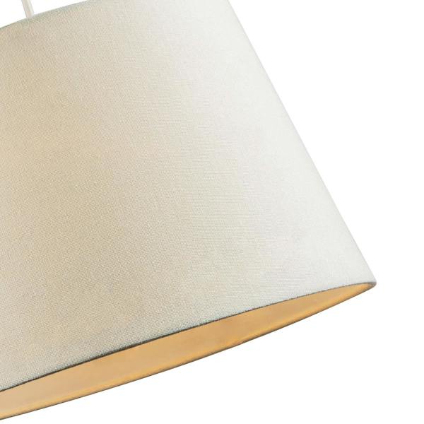 Contemporary Off-White Linen Fabric Drum Lampshade with Cotton Inner Image 3