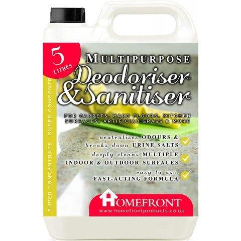 Homefront Multipurpose Deodoriser & Sanitiser Removes Germs & Odours on Carpets Hard Floors Artificial Grass & More 5L