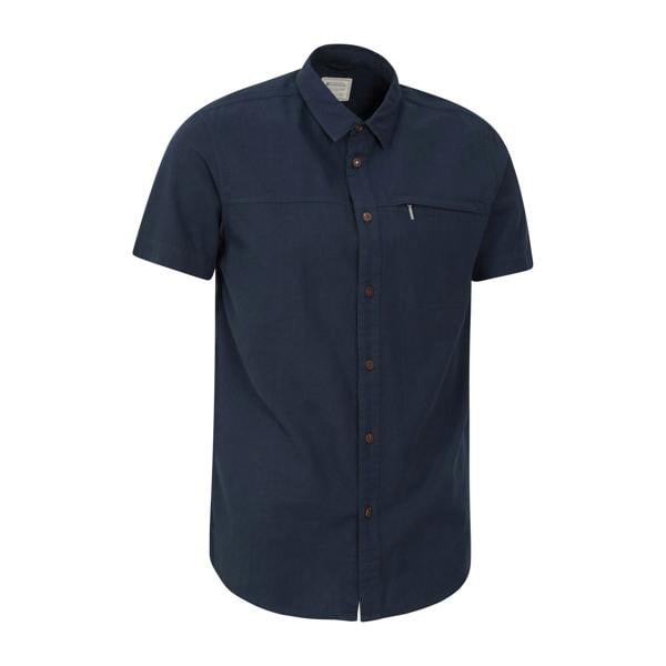 Mountain Warehouse Mens Coconut Slub Short-Sleeved Shirt - Navy - 