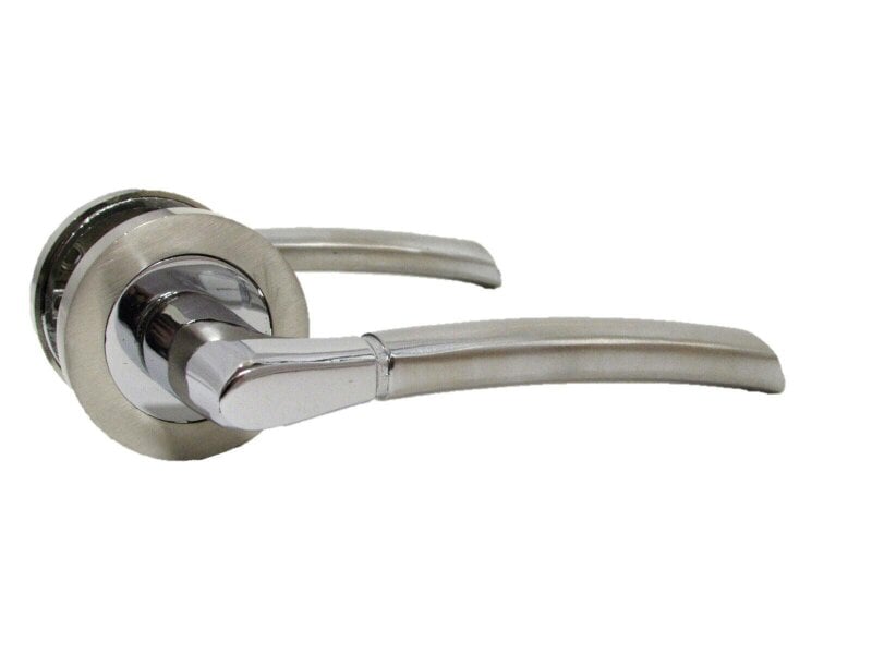 EDH Door Hardware Epsom Door Handle Internal Chrome & Satin Duo Door Handles- Standard Door