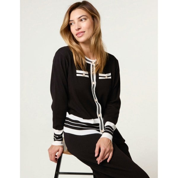 Blue Vanilla Contrast Colour Co-ord -Button Front Set