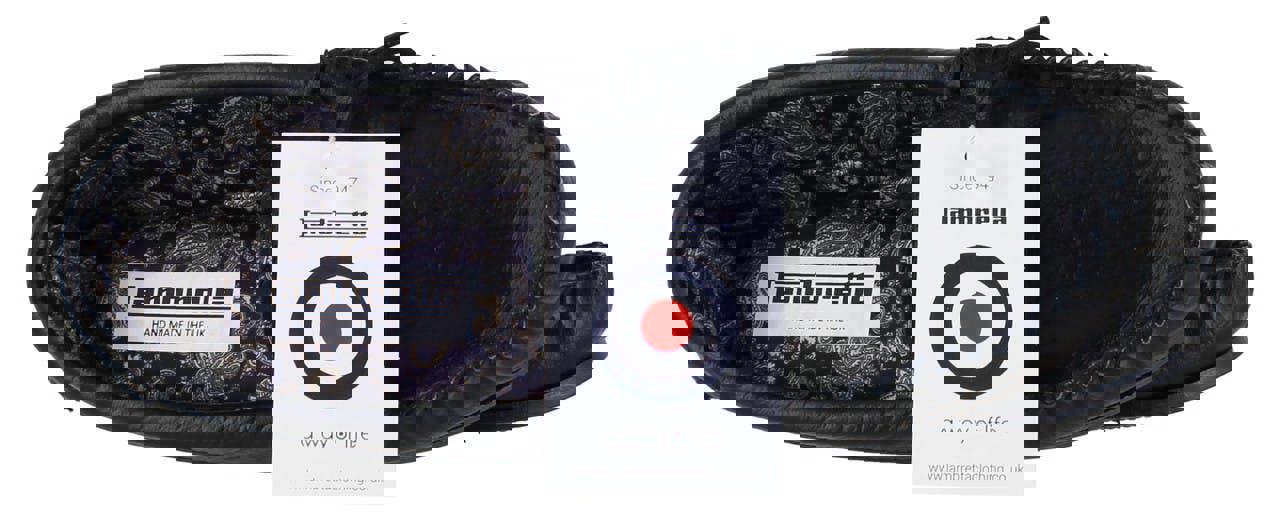 Lambretta Mens British Hand Made Leather Paisley Lined Moccasin Slippers