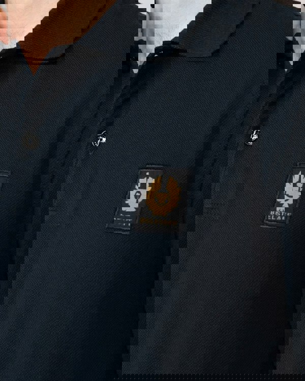 Belstaff Long Sleeved Mens Essentials Polo - Dark Ink
