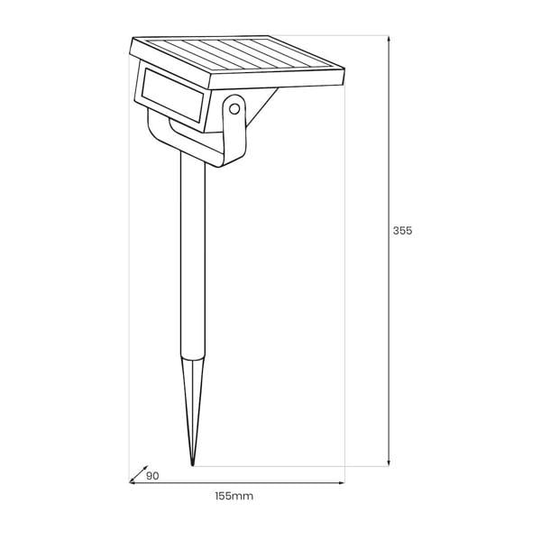 Milagro Solar Lamp Point 70Lm 8000K Ip44 Black