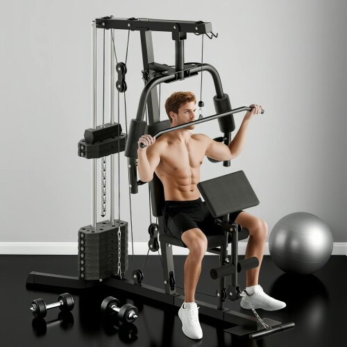 HOMCOM Multi Home Gym Machine with 45kg Weight Stack for Full Body Workout