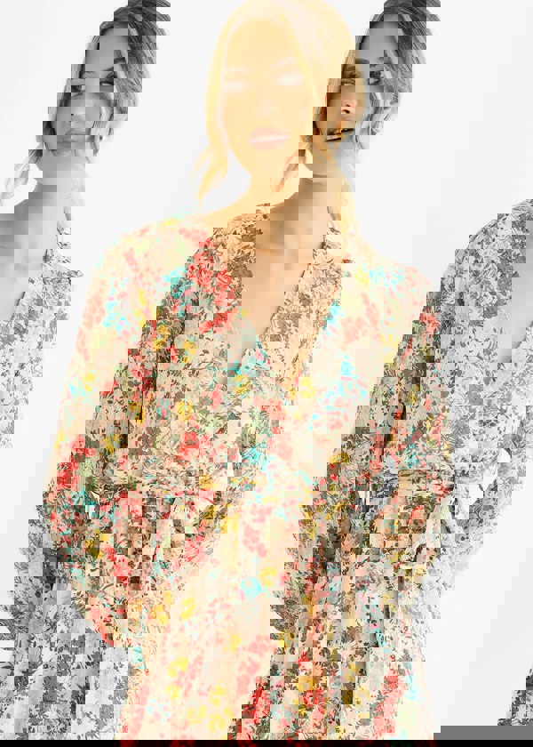 Gini London Multi Jacquard Chiffon Midi Dress