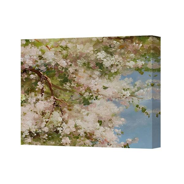 Benjamin Tate Design Pastel Cherry Blossom Canvas Wall Art Landscape Painting