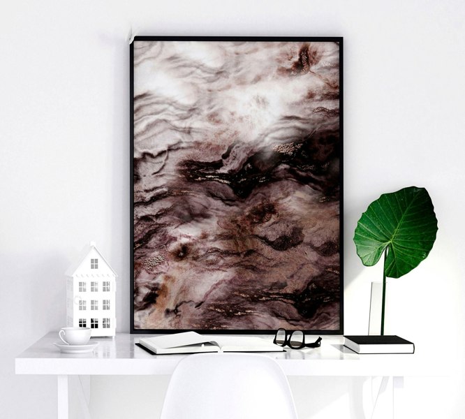 Wall print living room | set of 3 Marble prints