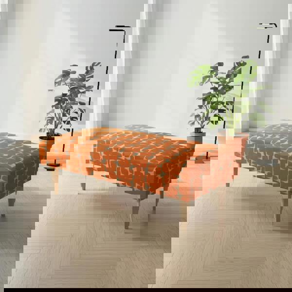 Luxury stitched top footstool bench with concealed storage solution