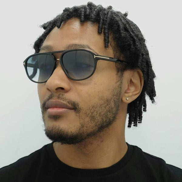 Tom Ford Sunglasses 0447 Jacob 01P Shiny Black Green Gradient