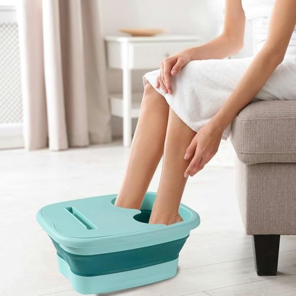 Dyzi Foldable Foot Bath Soak Tub with Massage for Home and Travel Use