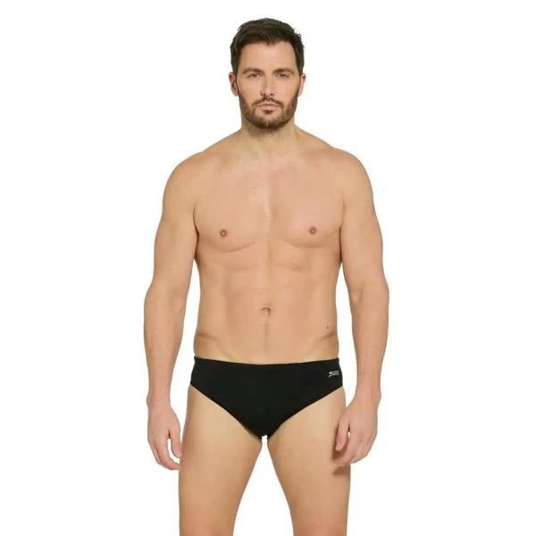 Zoggs Cottesloe Racer black briefs with modern stretch fabric and chlorine resistance