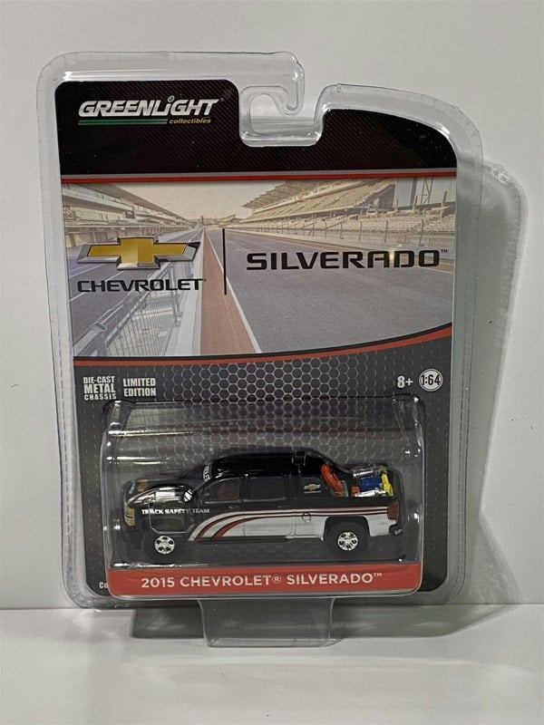 2015 chevrolet silverado track safety team 1:64 greenlight 29896