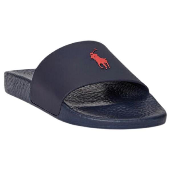 Ralph Lauren Mens Polo Moulded Footbed Pool Slides - Royal Blue/White - 