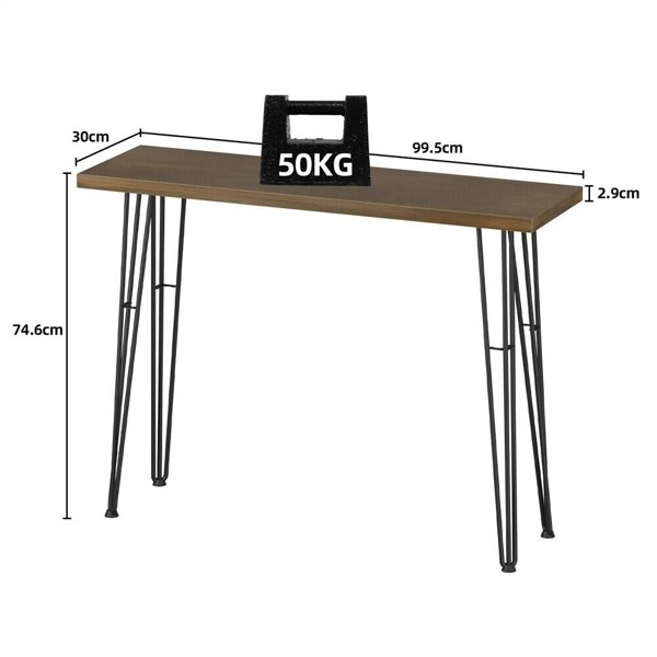 Rafaelo Mobilia Industrial Console Table With Metal Hairpin Legs