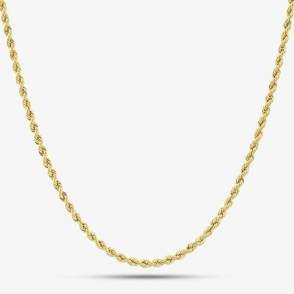 T. H. Baker 9ct Yellow Gold Rope Necklace HLRP-220-9Y
