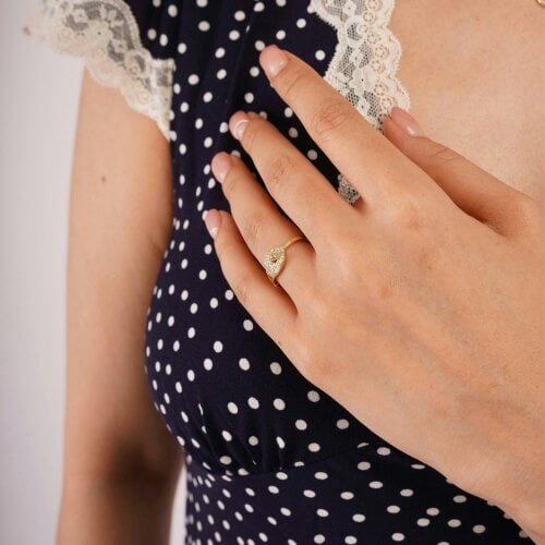 Spero London Sterling Silver Tennis Racket Ring