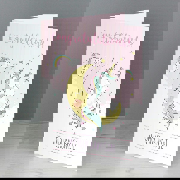 Personalised Memento Company Personalised Baby Unicorn Card