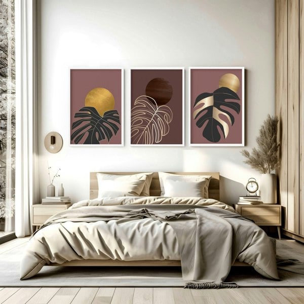 Bedroom wall prints | set of 3 Earth toned wall art prints