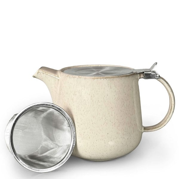 Scandi Home 1L Bergen Cream Reactive Glaze Teapot with Stainless Steel Lid