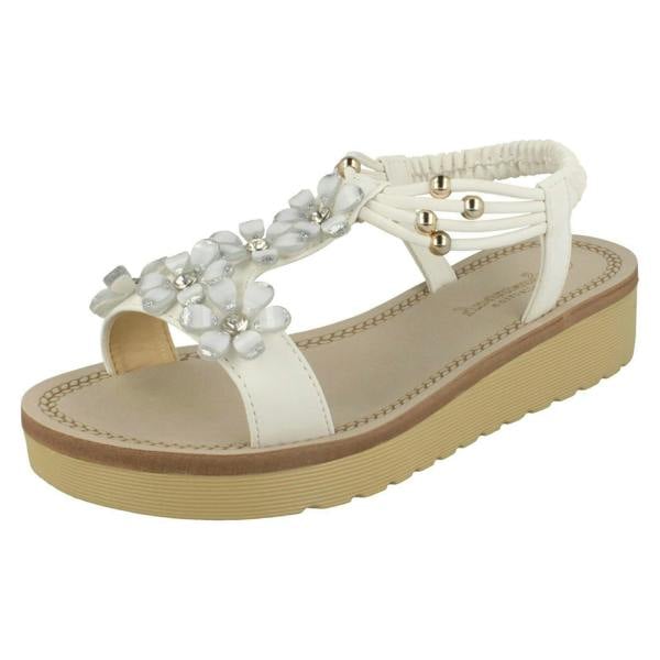Savannah Ladies Savannah Flower Beaded Sandals
