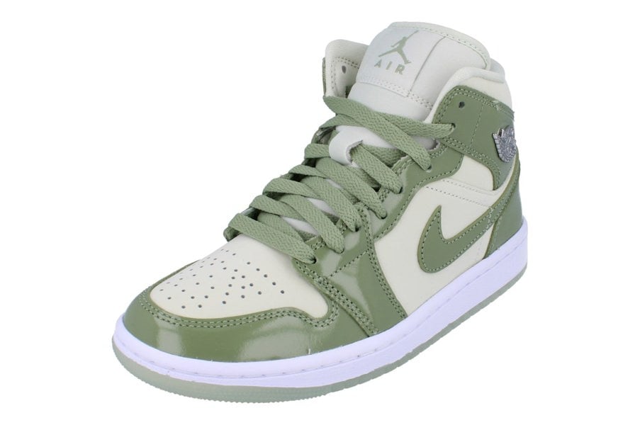 Nike Womens Air Jordan 1 Mid SE Trainers Hf4079  003 - Sea Glass Oil Green 003 - Photo 0