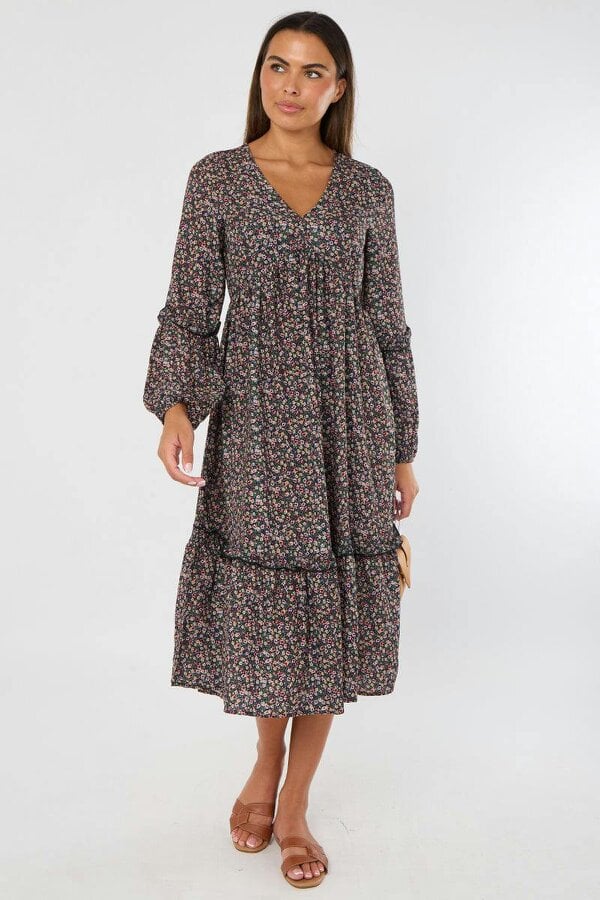 Elaina Fashion Ditsy Floral Maxi Dress