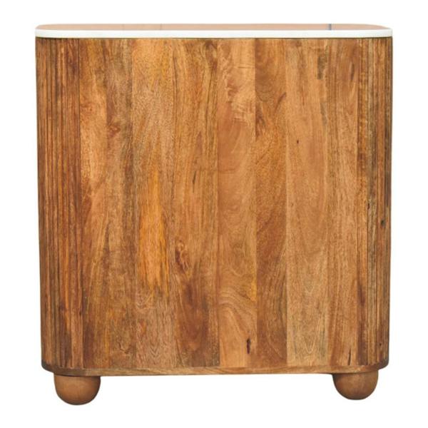 Artisan Furniture Solid Wood Beaumont Marble Chest, 3 Drawers, Brown