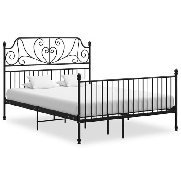 Berkfield Bed Frame Black Metal 160x200 cm