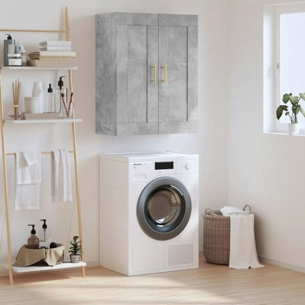 Berkfield Wall Mounted Cabinet Concrete Grey 69.5x34x90 cm Engineered Wood