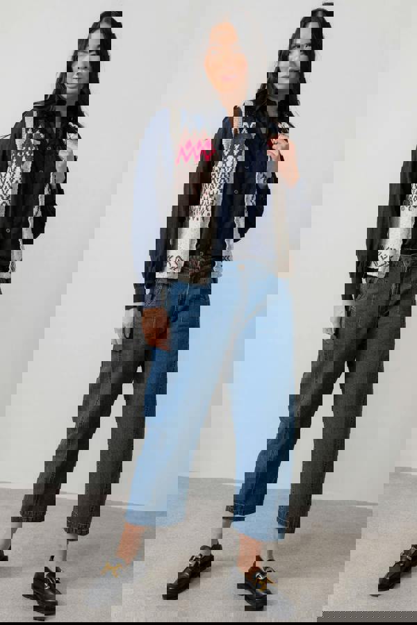 Lily & Me Suvi Fair Isle Knitted Waistcoat Chocolate