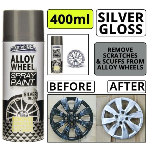 Carpride Alloy Wheel Silver Gloss Spray Paint 400ml
