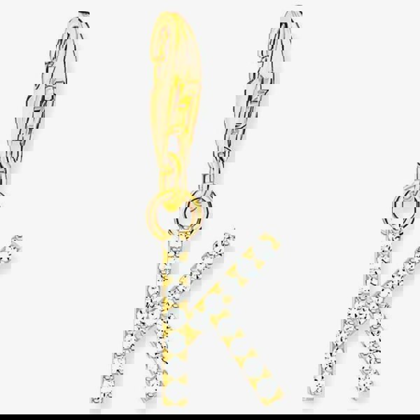 THOMAS SABO Gold Plated Cubic Zirconia Letter K Charm 1974-414-14