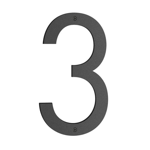 Matt black house number 3