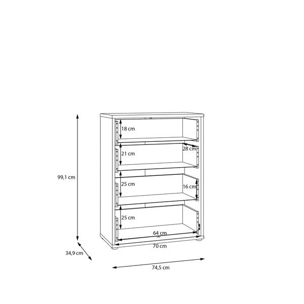 Alice Springs 4 Drawer Chest with Push-to-Open Drawers in Taupe