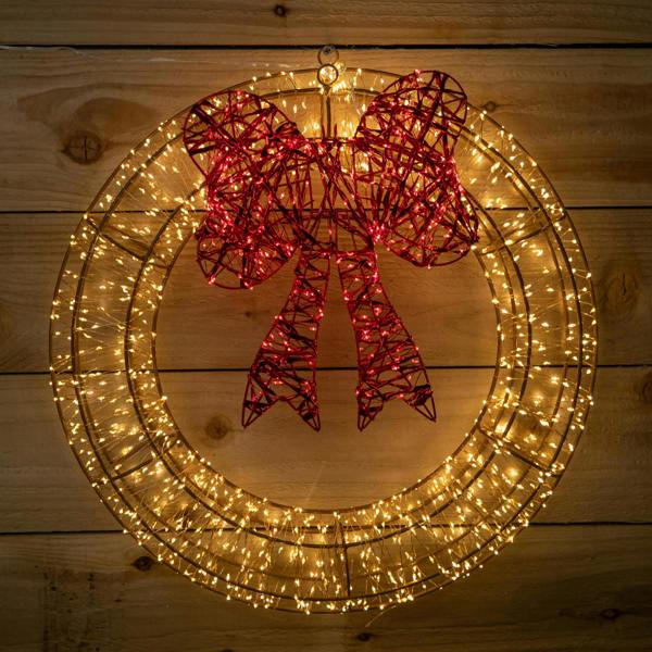 Samuel Alexander 50cm Galaxy Christmas Light Up Decoration Wreath 1440 Warm White LEDs