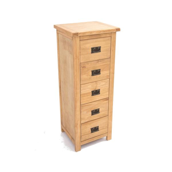 Cabinet Bits Lugo 5 Drawer Narrow Chest of Drawers Bras Drop Handle