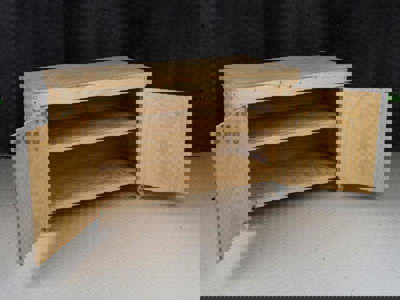 Arbor Garden Solutions Wooden Plywood Top Workbench With Lockable Cupboard (V.9) With Wheels, Double Shelf