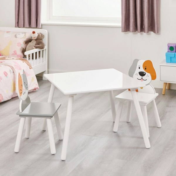 Liberty House Toys Kids Cat and Dog Table and Two Chairs Set