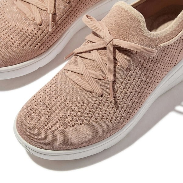 FitFlop SUPER-Q KNIT Womens Trainers Beige Buff/Rose Gold