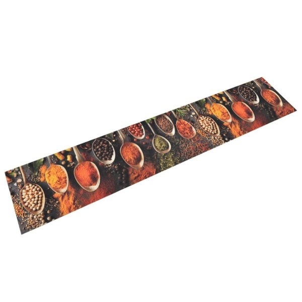 Berkfield Kitchen Rug Washable Spoon & Spices 60x300 cm Velvet