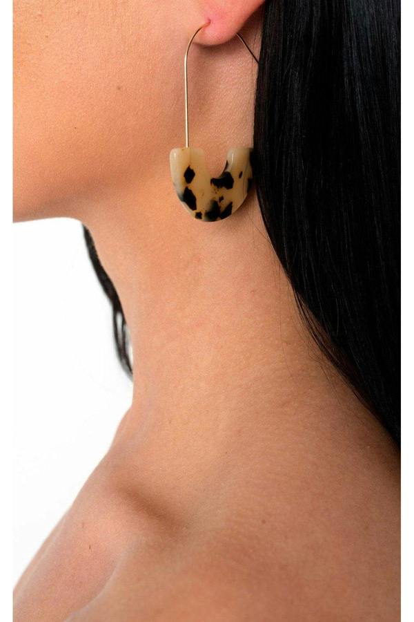 Philly Hook Hoop Pattern Earrings - Stone