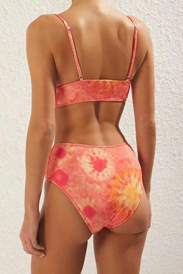 WOVCOR Patterned Triangle Covered Bikini Top