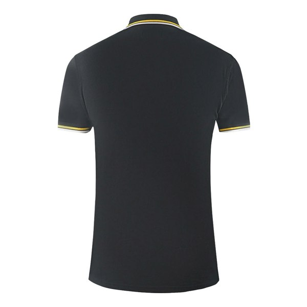 Aquascutum Twin Tipped Collar Brand Logo Polo Shirt - Black