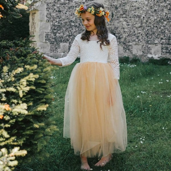 Flower Girl in church grounds