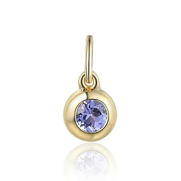Sarah Layton Tanzanite Rubover Birthstone Charm - 9ct Yellow Gold - NTCH409TZ-9YG